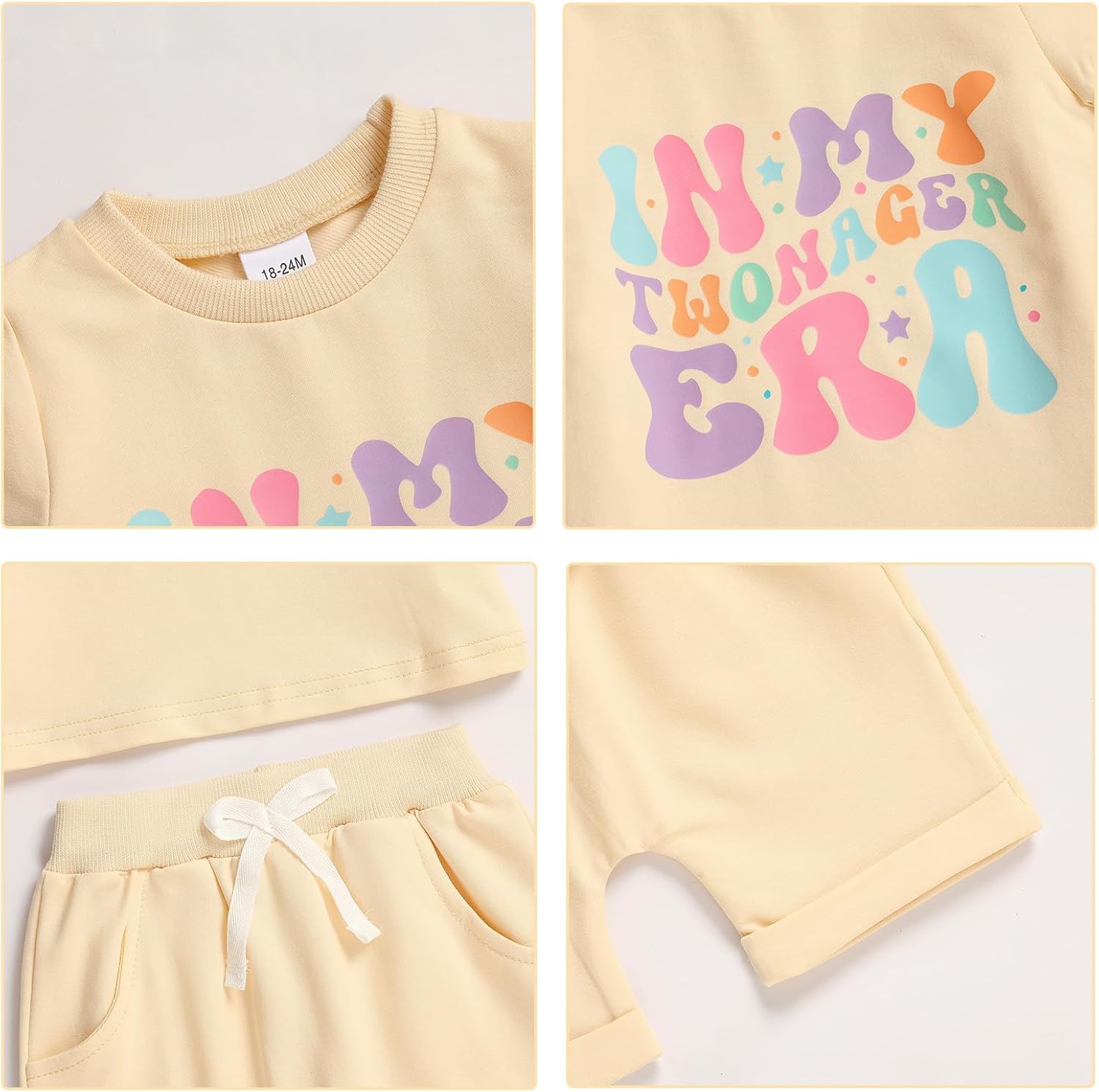 Toddler Baby Girl 2nd Birthday Outfits Letter Short Sleeve Shirt And Shorts Two Years Old Gifts Summer Clothes