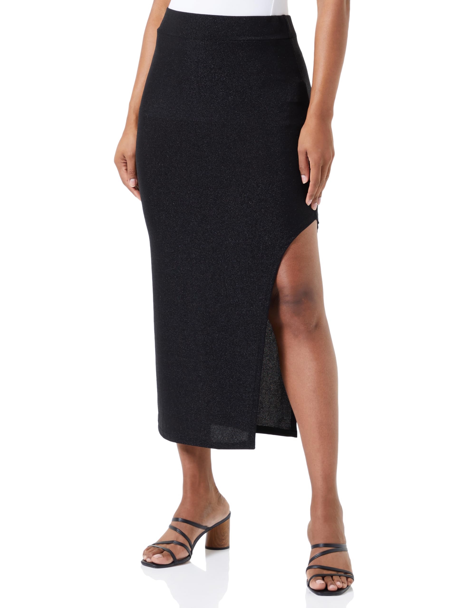 nascita Gonna a Tubino da Donna Effetto Glitter 11027266-na03, Nero