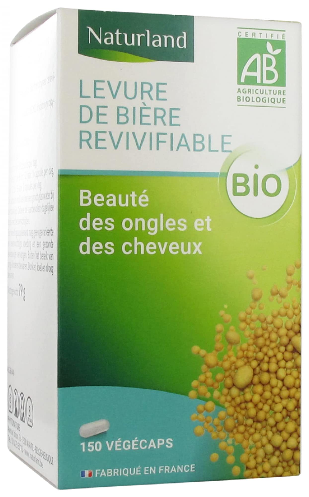 Naturland Levure de Bière Revivifiable Bio 150 Végécaps