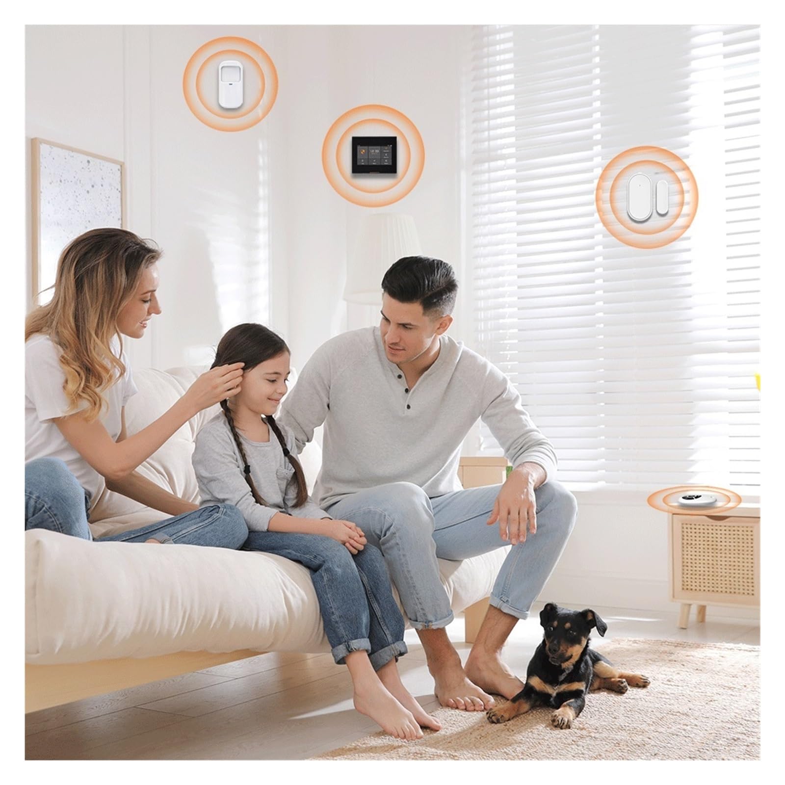 Sistema di Allarme di Sicurezza Domestica, Smart Alarm Wireless gsm di Allarme Sicurezza antifurto Domestico Full HD Touch con interfaccia UI(Set-H 3-8Kit)