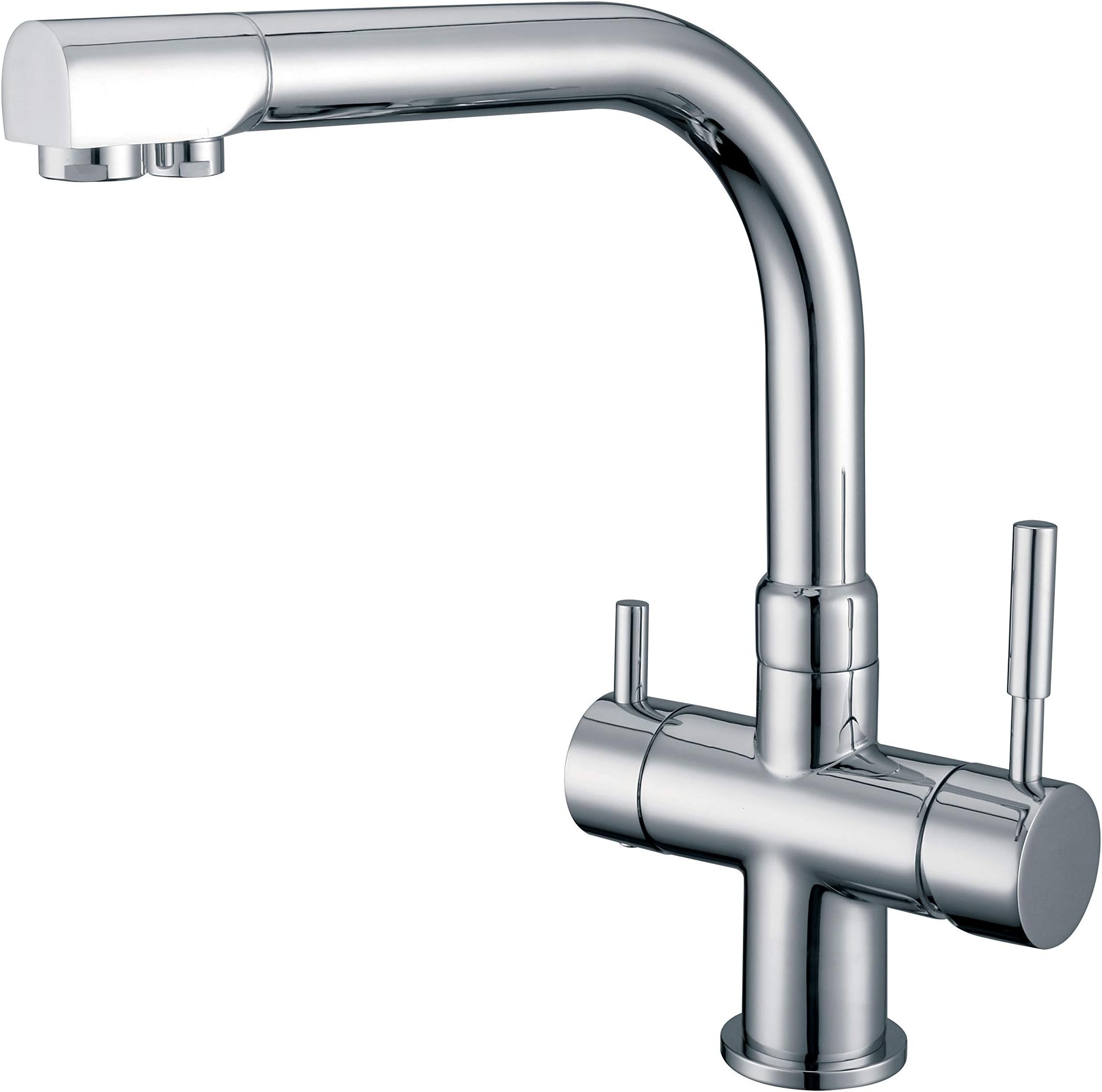 WATERLUX WL-301CR Three Way Kitchen Faucet for Reverse Osmosis System Chrome Finish