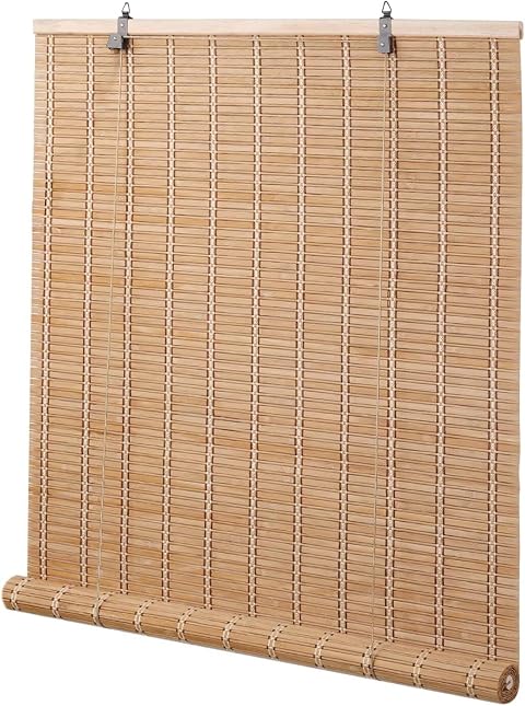 Bamboo Roller Blinds for Interior Windows, Custom Sizes