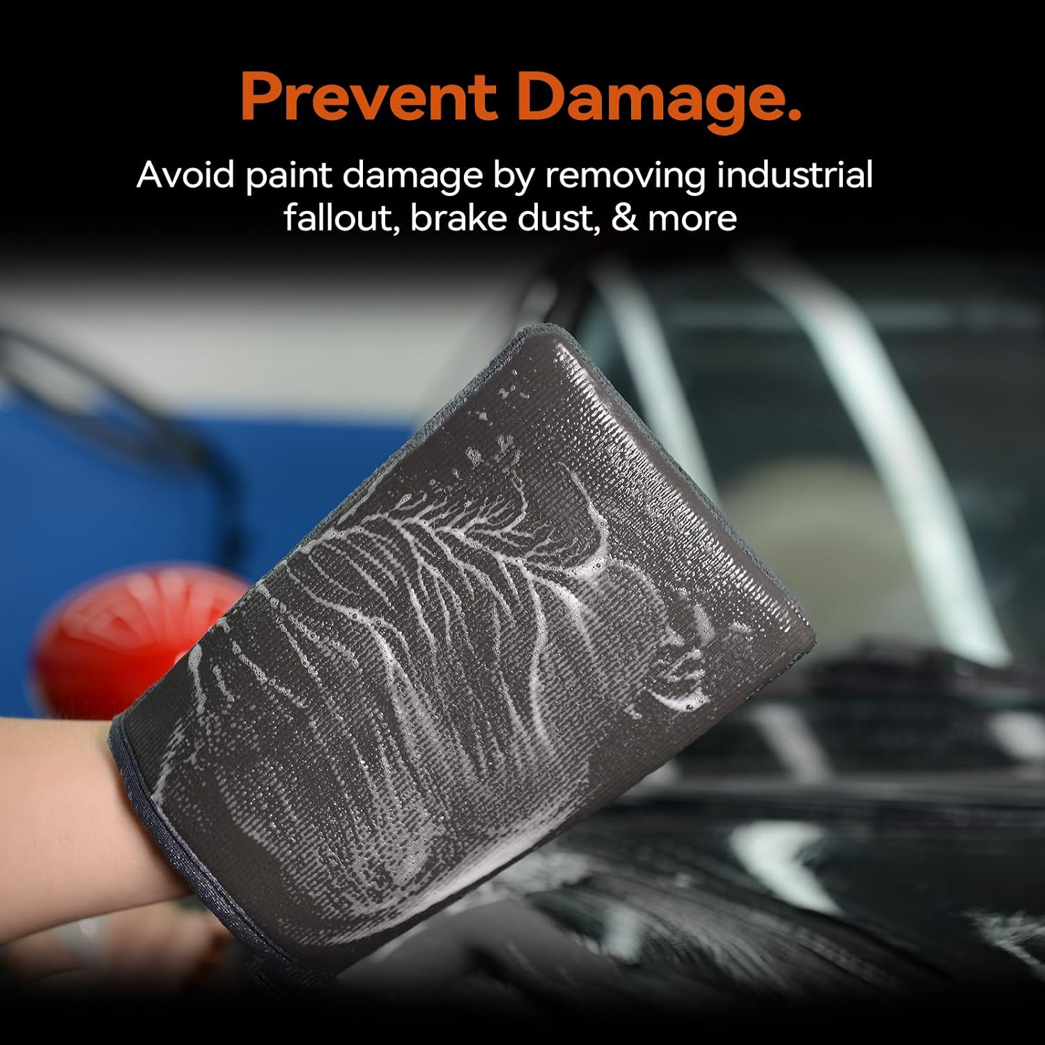 Premium Clay Mitt for Car Detailing – Advanced Grade Clay Bar Glove Removes Overspray, Water Spots, Iron & Rail Dust | Fast, Reusable, Scratch-Free