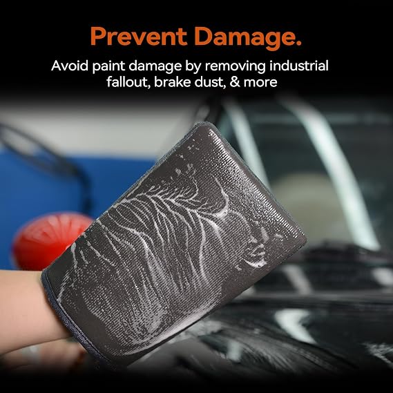 Premium Clay Mitt for Car Detailing Advanced Grade Clay Bar Glove Removes Overspray, Water Spots, Iron & Rail Dust | Fast, Reusable, Scratch-Free
