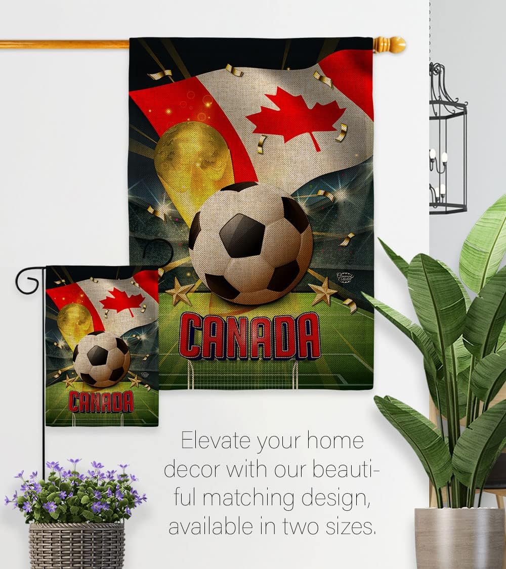 FIFA World Cup 2022 Team Canada Flag Outdoor Home Decor Burlap Banner Room Wall Art Patio Porch Lawn Club Bar Decorations Tapestry Yard Sign Sports Fan Trophy Game Champion Soccer Gifts Made In USA