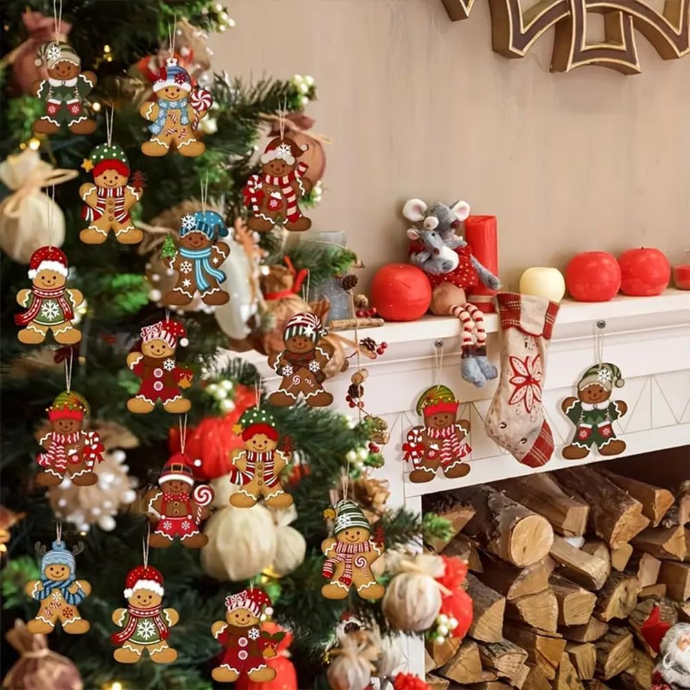 Gingerbread Christmas Ornaments - 16 Pcs -23 Gingerbread Christmas Ornaments - 16 Pcs -23