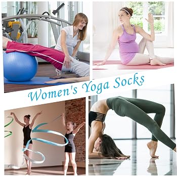 Chaussettes Antidérapantes Yoga KYSUN - 2 Paires - Orteils Séparés - Coton 94% - Noir Et Gris