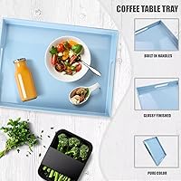 Vista 4 de Spsyrine - Bandeja de servir con asas, bandeja decorativa de plástico para mesa de café, sala de estar, decoración del hogar, 3040B