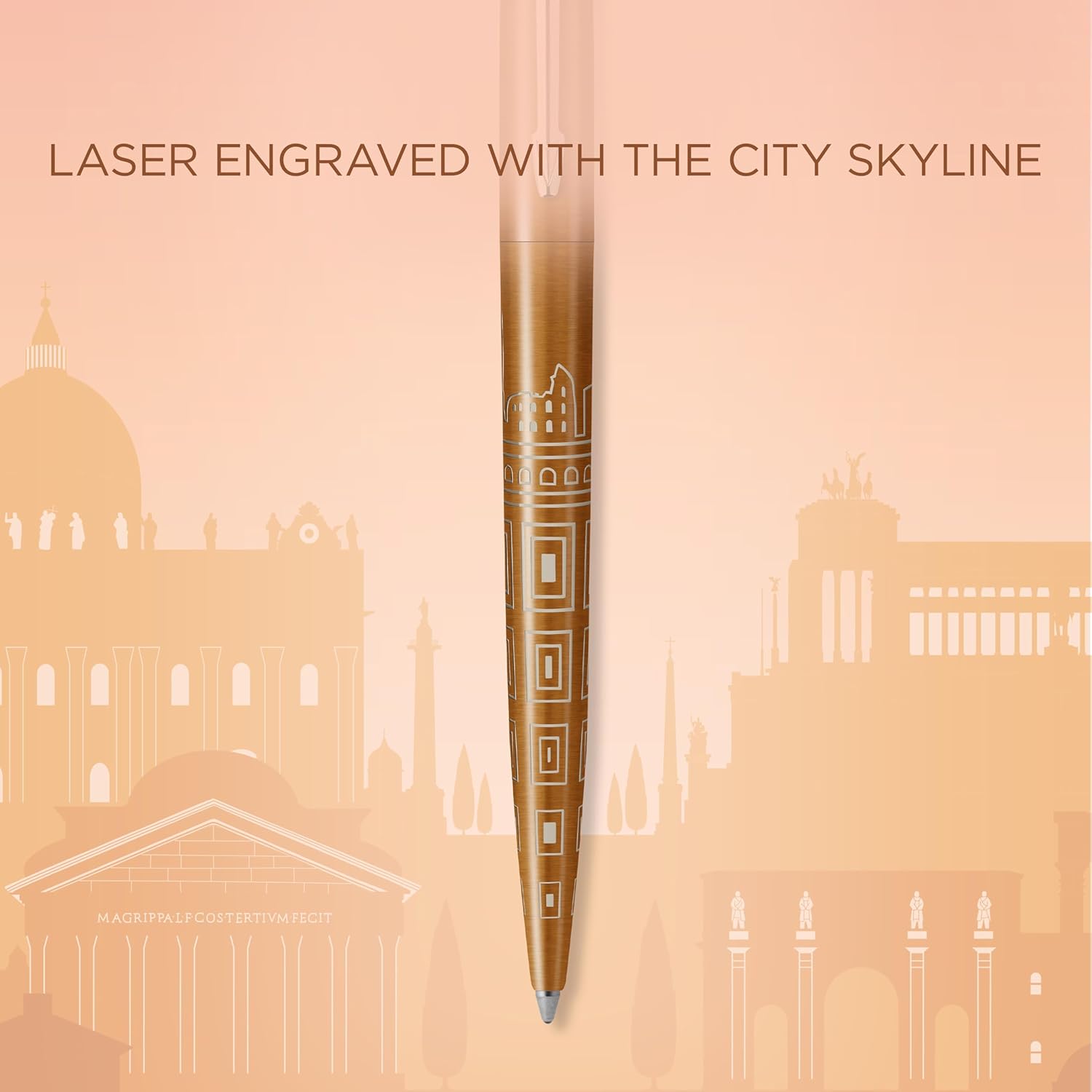 Parker Jotter Ballpoint Pen | Special Edition | Rome Bronze CT | Medium Point with Blue Ink | Gift Box