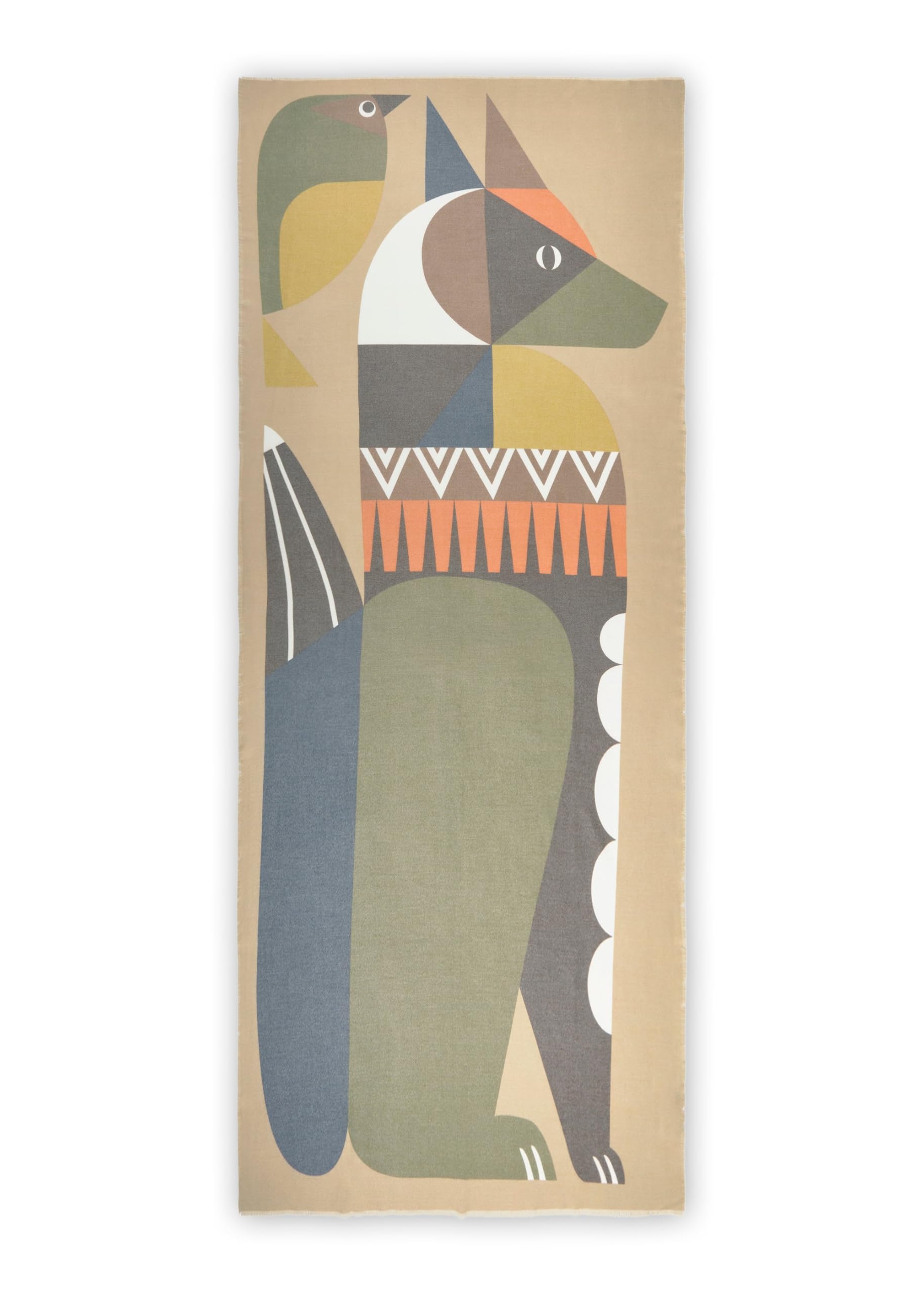 CODELLO PRINTED SCARF POLYESTER/VISCOSE FOX - 90X180CM