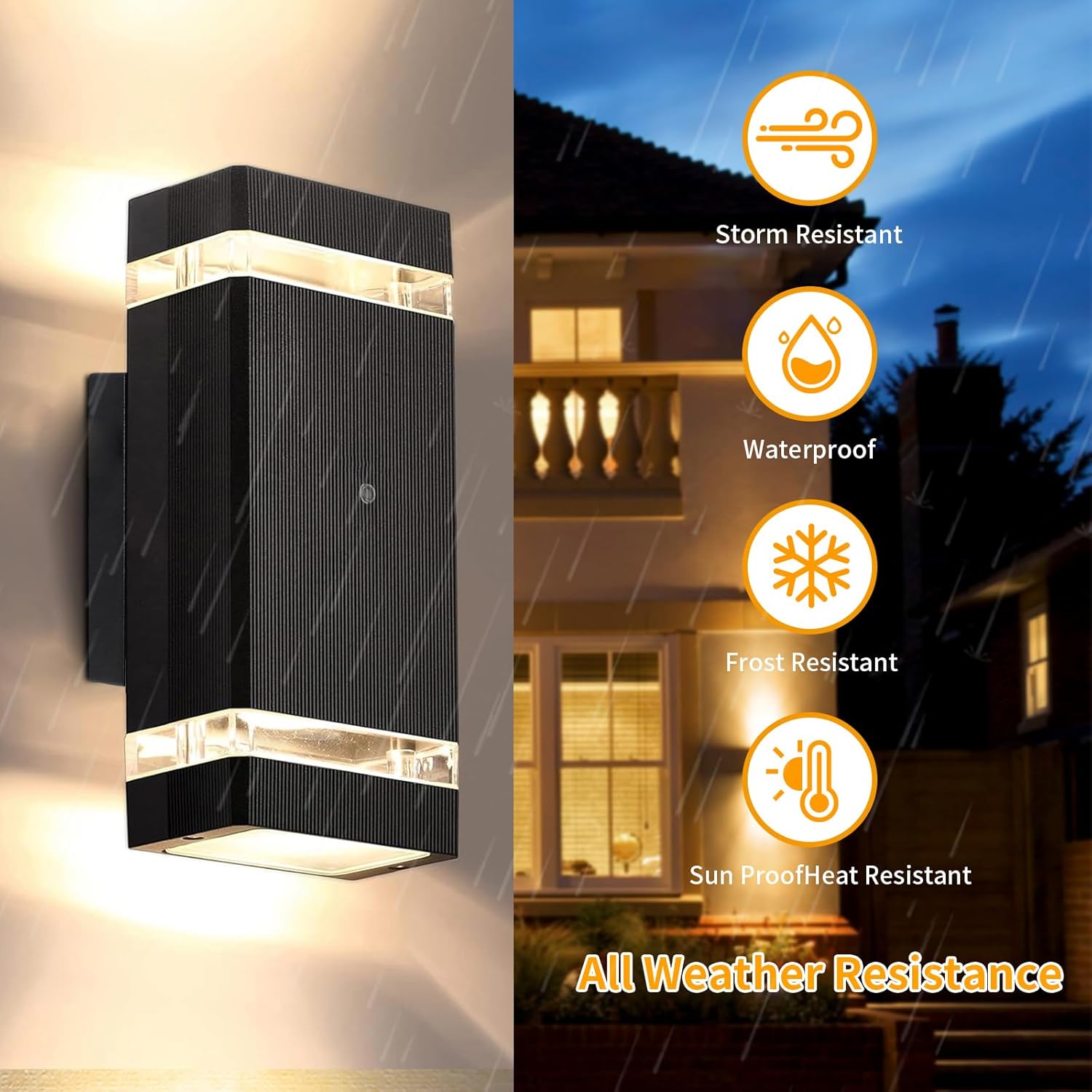 Motion Sensor Outdoor Wall Lights, Aluminum Wall Sconce Outside Lights for House,Up and Down Wall Mount Light Fixture for Garage, Porch, Doorway