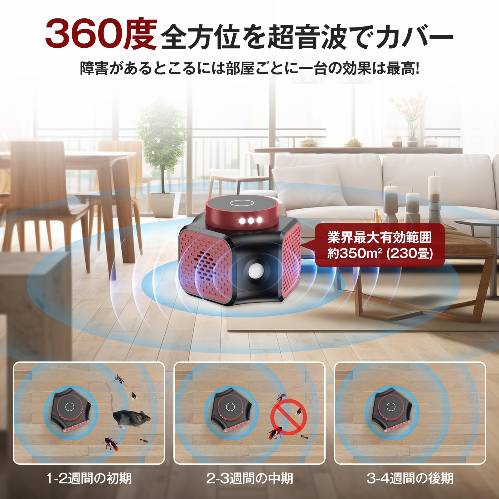 Amazon | ネズミ 駆除 ゴキブリ PIRセンサー 360°スピーカー