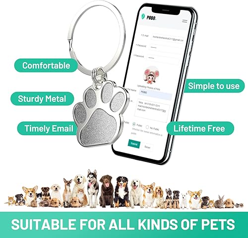 Miniatura 7 de Etiqueta de perro personalizada con código QR para identificación de mascotas, perfil en línea modificable, escaneo QR para recibir alerta