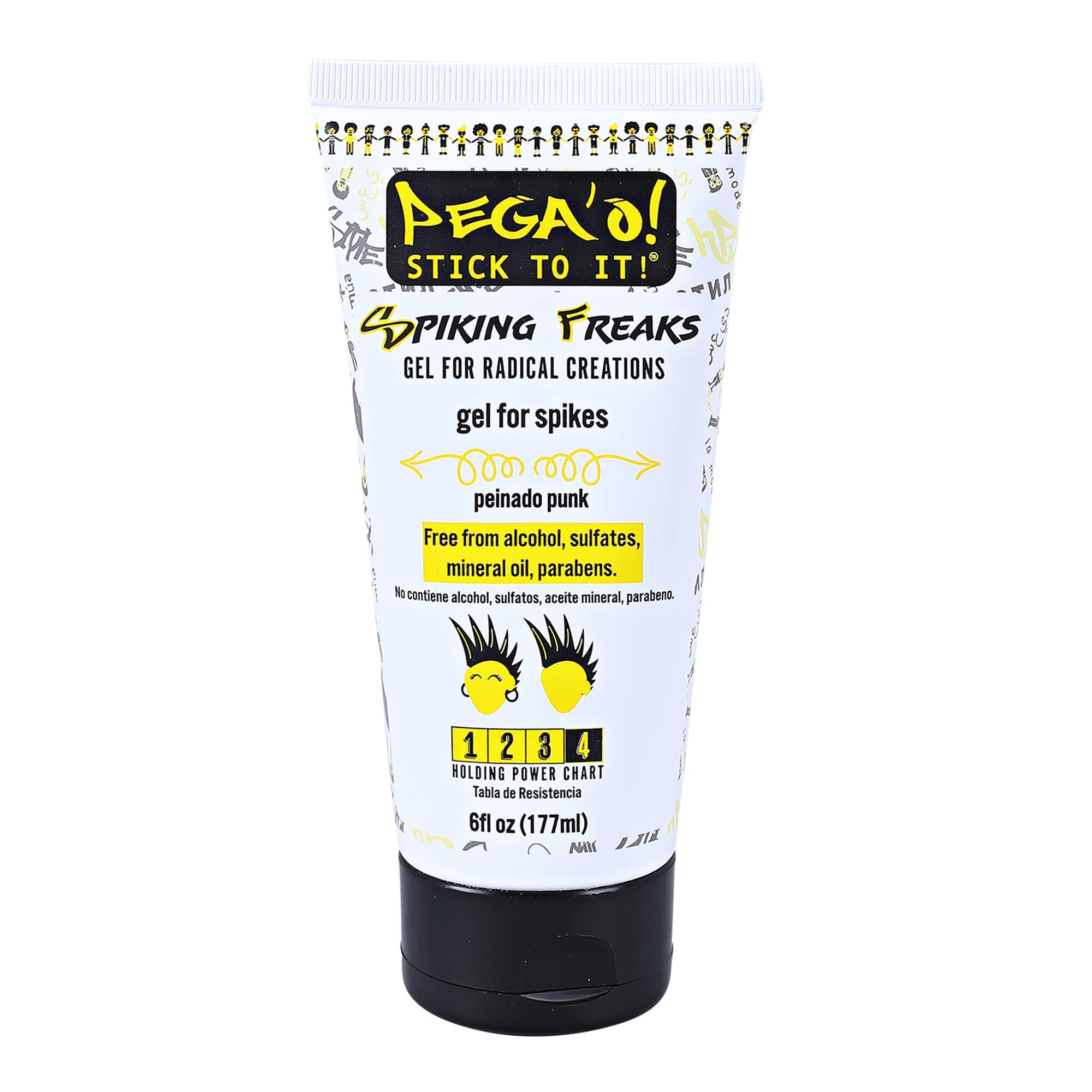 PEGA'O! Spiking Freaks - Gel For Spikes, Level 4 Holding Power, Free From Alcohol, Sulfates, Mineral Oil, Parabens, Delivers a Hold For Hair Lasts all