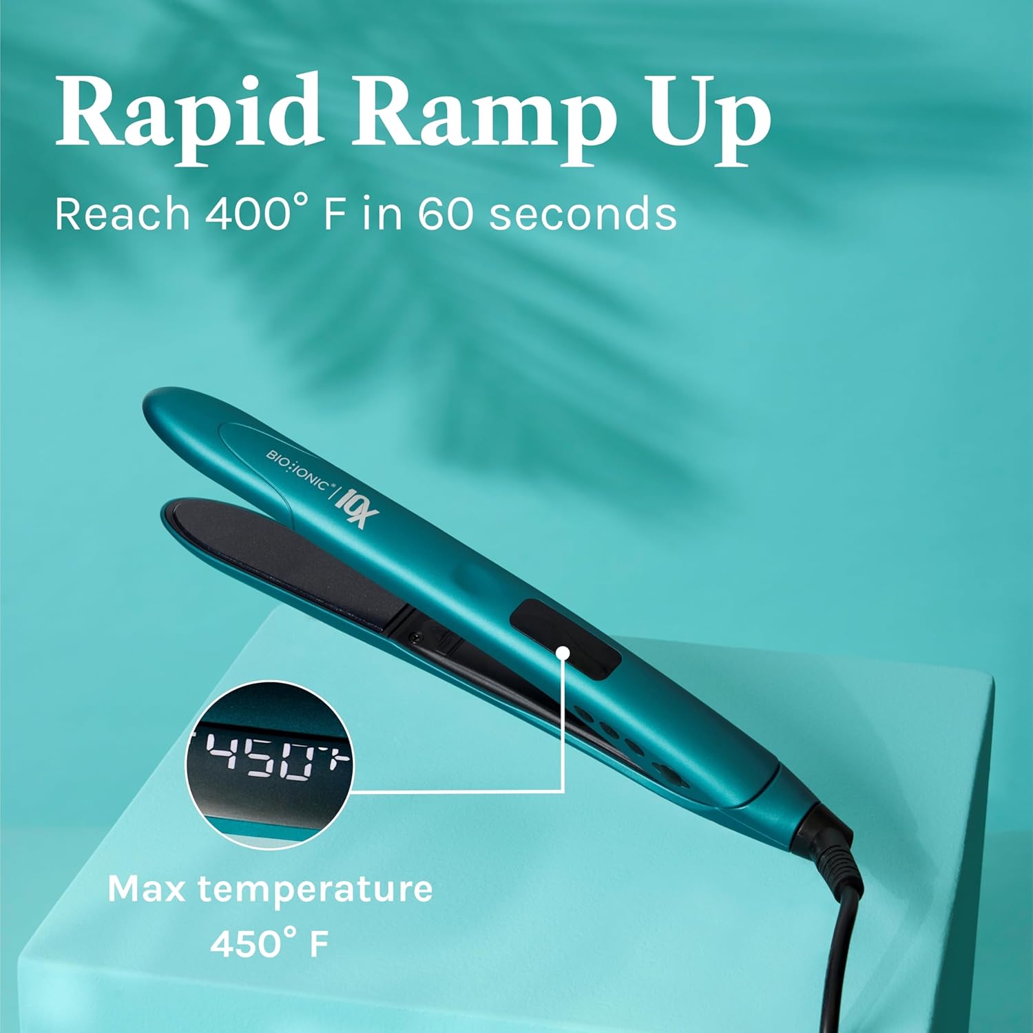 Bio Ionic 10X Styling Iron, Hair Straightener with 1" Sonic Vibrating Plates, Flat Iron with Ion Generating Mineral Complex, Versatile Styler for Wavy & Straight Hairstyles