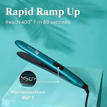 Bio Ionic 10X Styling Iron Hair Straightener with 1 Sonic Vibrating Plates | Flat Iron with Ion Generating Mineral Complex, Versatile Hair Straightener and Styler for Straight & Wavy Hairstyles