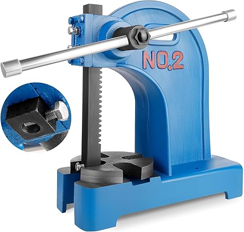 Vista 19 de Prensa de eje de 1 tonelada con volante, altura máxima de 5.5 pulgadas, prensa manual de escritorio de hierro fundido, prensa manual de precisión 1