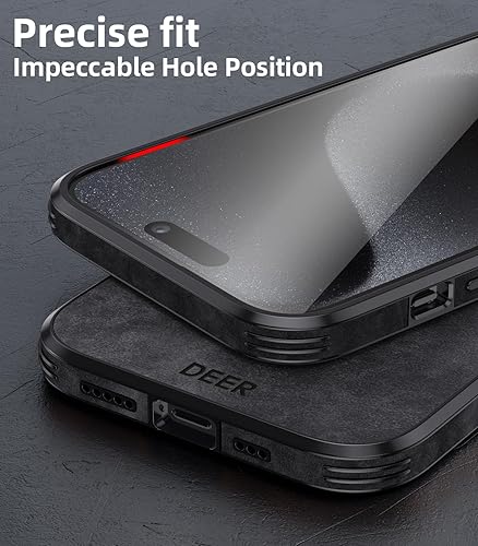 Miniatura 5 de Funda magnética para iPhone 15 Pro Max de cuero con protección completa de la cámara compatible con Magsafe Funda de lujo para iPhone 15 Pro Max de