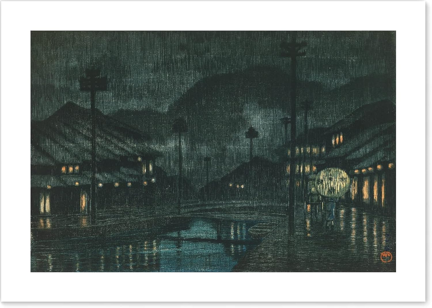 川瀬巴水 ポスター 複製 旅みやげ第三集 但馬城崎 日本画 A3サイズ インテリア 壁紙用 絵画 アート 壁紙ポスター 驚きの安さ