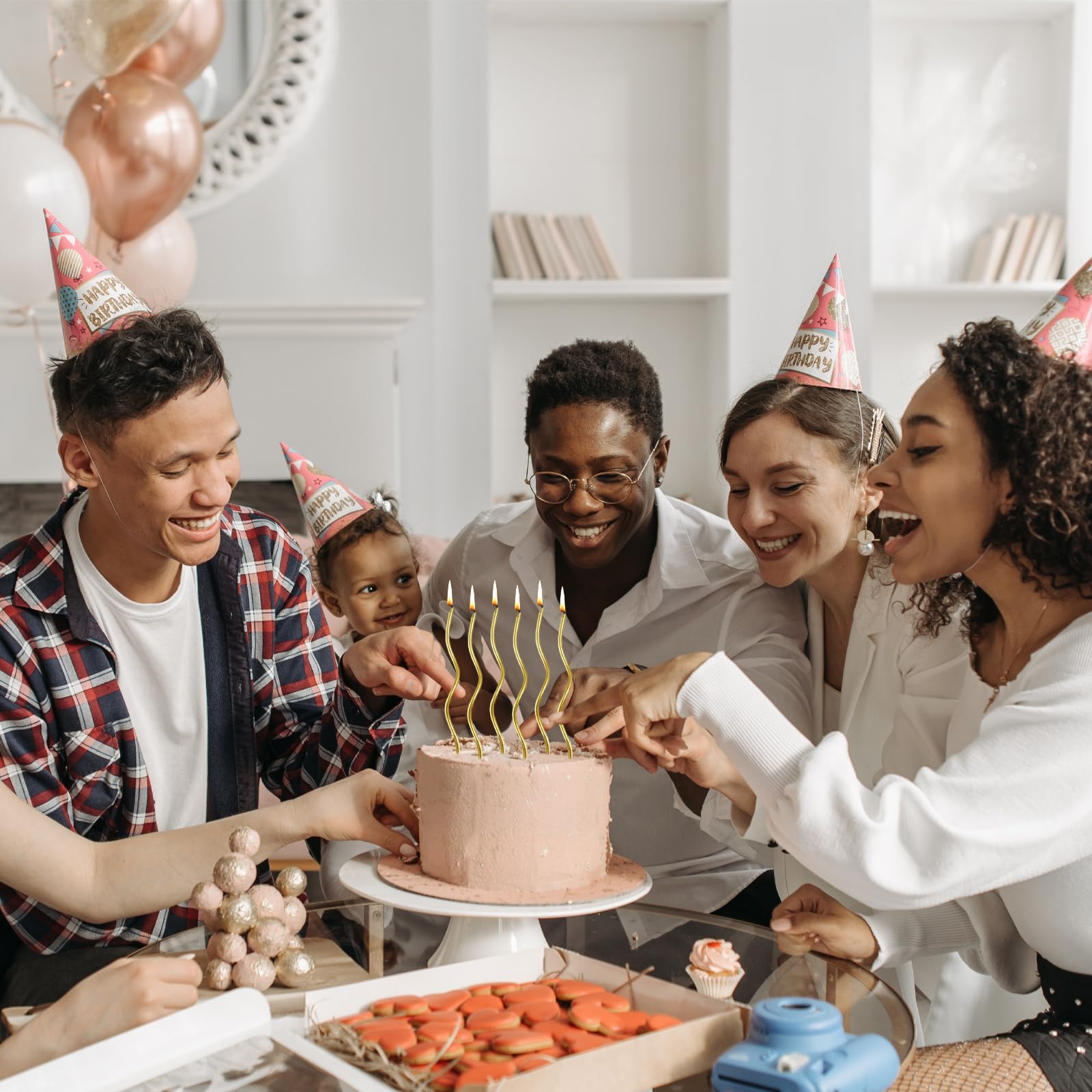 60 Bougies Spirale Dorées Pour Gâteau D'anniversaire - SJACXANM - Longues Et Minces Avec Supports Inclus - 2