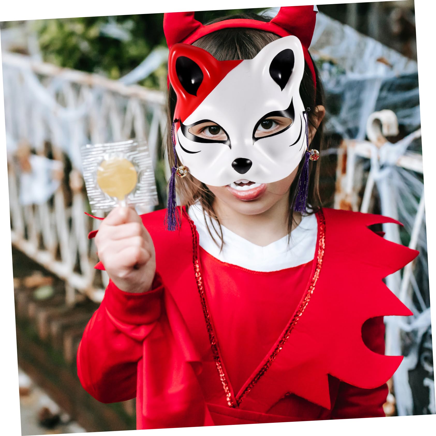 Alasum 8pezzi Maschera Mezza Faccia Da Gatto Per Feste e Cosplay Da Comoda e Decorativa Perfetta Per Eventi e Celebrazioni