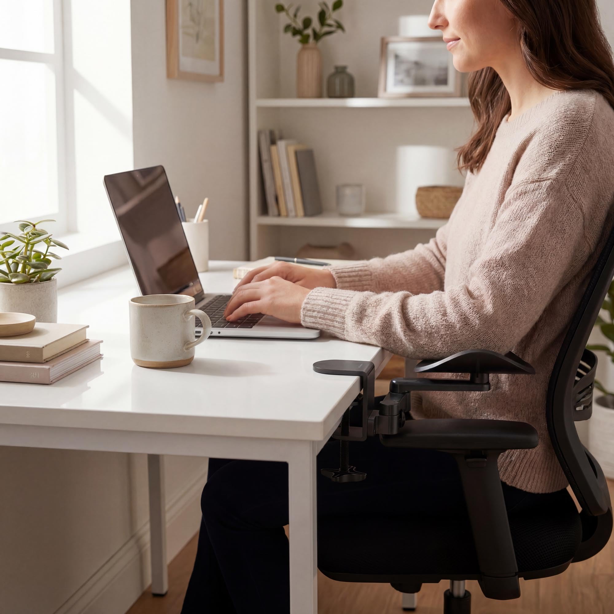 di volio Ergonomische Armauflage für Schreibtisch Schwarz DV-194ODA