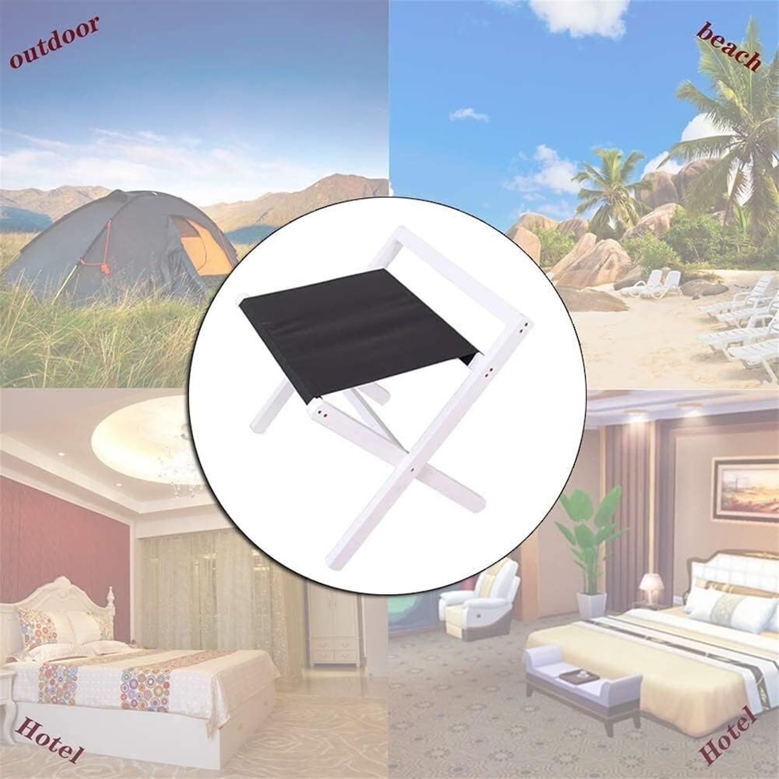 Porta Maletas Hogar Portaequipajes Plegable del Soporte De La Maleta con Una Sola Capa Madera Respaldo para El Hotel Portaequipajes Invitados(White)