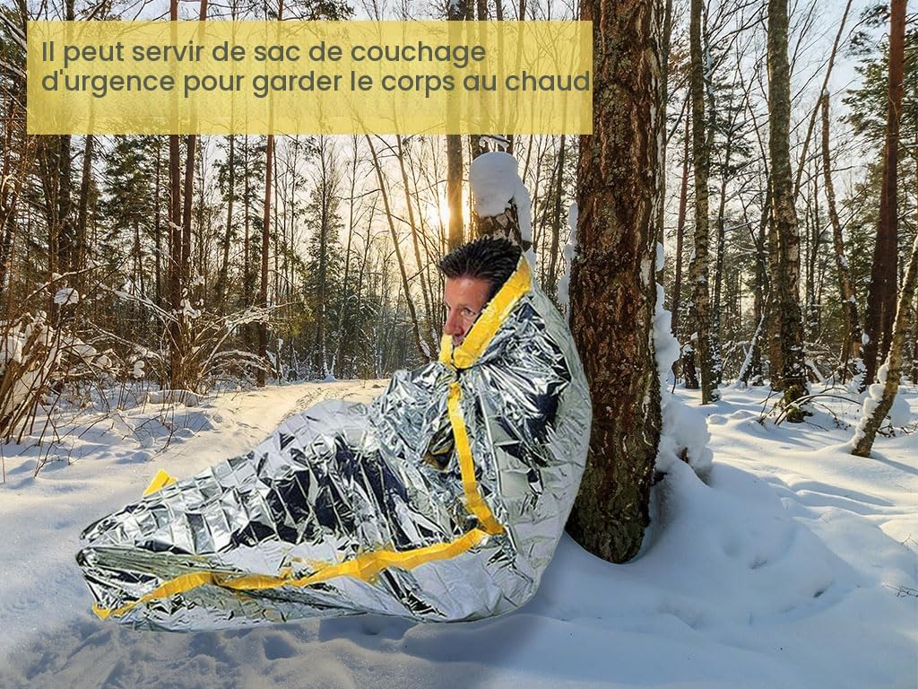 15pcs Couverture de Survie Thermique Urgence,Couverture de Survie d'urgence,Couvertures de Survie,Couverture Thermique Or Argentée,pour Camping,Randonnée,Premiers Soins,Marathons(140*210cm)