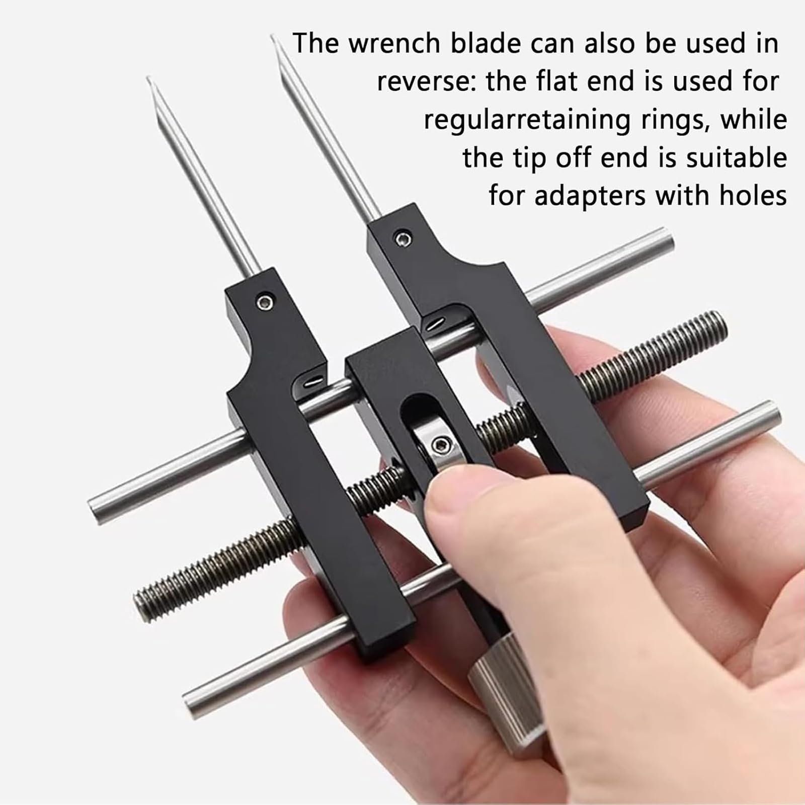 Llave de anillo de retención óptica, herramienta universal ajustable con mecanismo de bloqueo, herramienta de instalación y extracción de precisión, rango ajustable de 3 a 76,2 mm