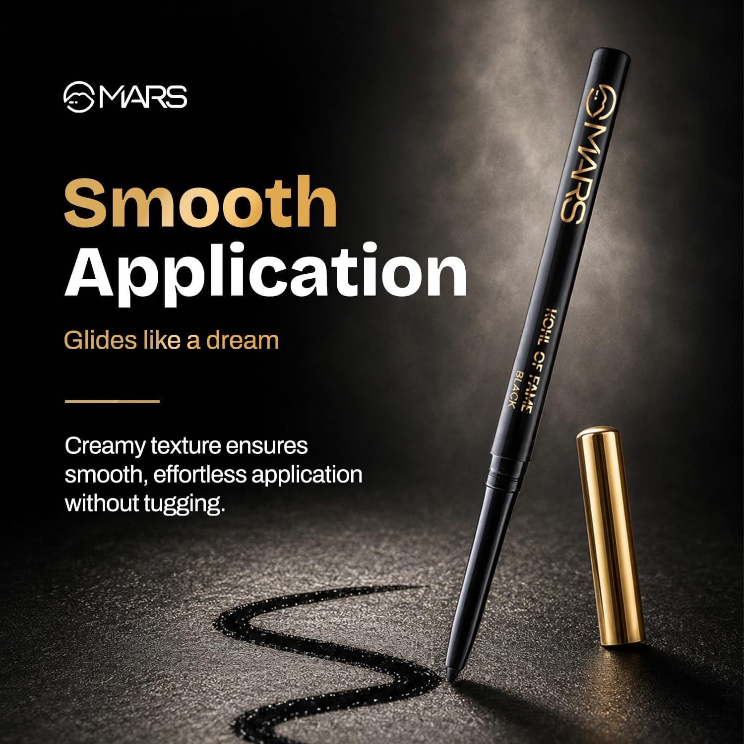 MARS Kohl of Fame Up to 12 Hours Stay Retractable Kajal | Smudgeproof and Waterproof | Long Lasting (0.35g) (Black) 4