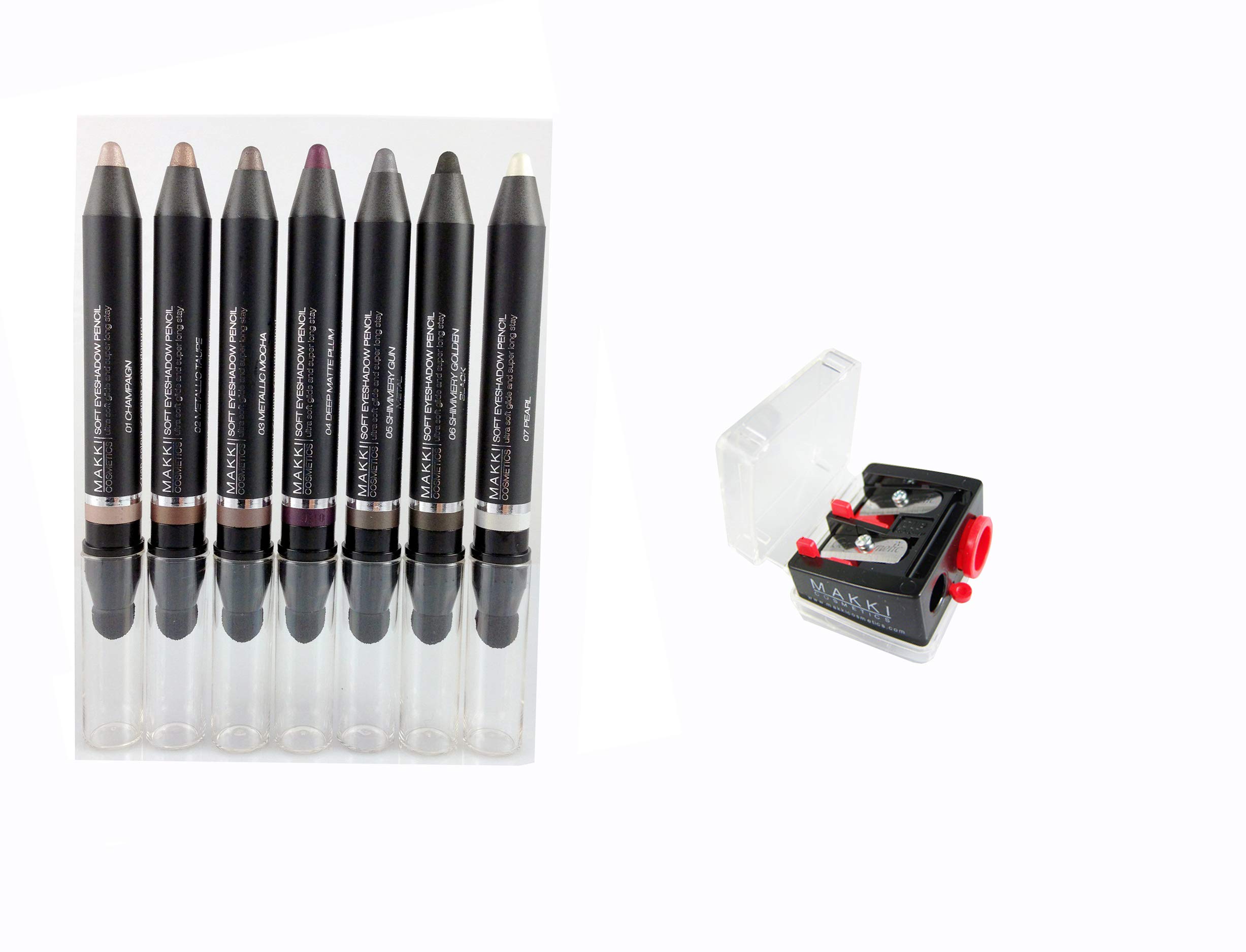 Makki Les sept nuances de fard à paupières/eyeliners plus taille-crayon trio gratuit