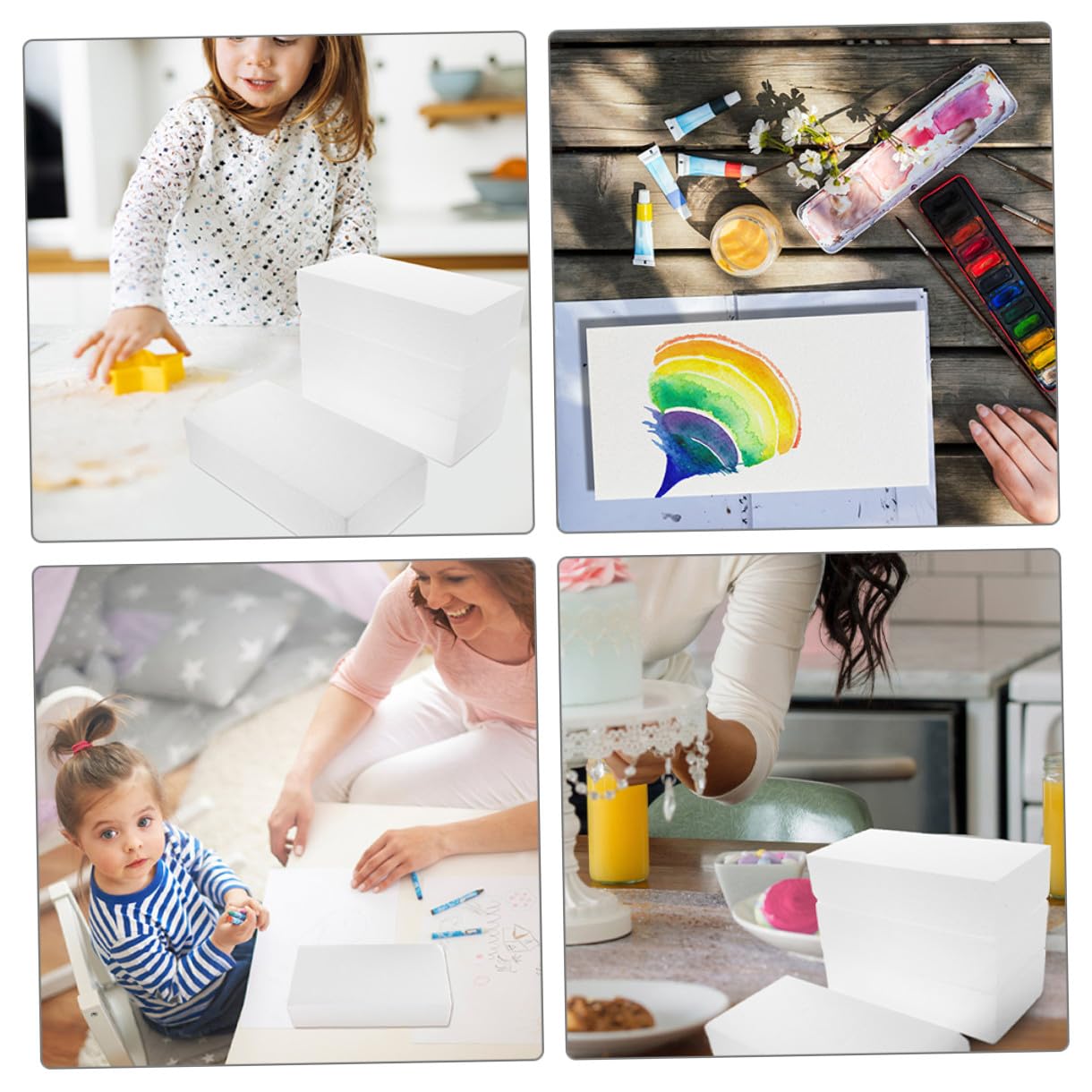 16 Stück Teiliges Schaumstoffblock- Flexible Glatte Bastelschaumstoffblöcke Geeignet für Modellbau DIY Kunstprojekte Sicher und Langlebig für Schule und Hobby