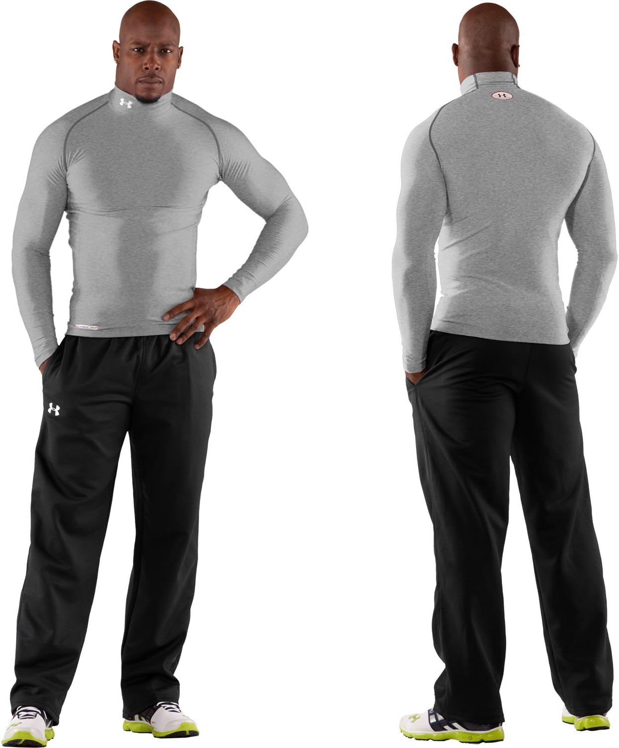 Under Armour men's ColdGear Evo Long Sleeve Compression Mock Medium Carbon Heather, Medium, Carbon Heather/Black/Charcoal