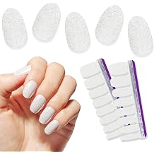 Color Street Couldnt Carat Less Nail Extension - Crisp White with Holographic Glitter, 16 Double-Ended Nail Strips for Quick, Easy, Long-Lasting Manicures and a Stunning Glittery Finish.