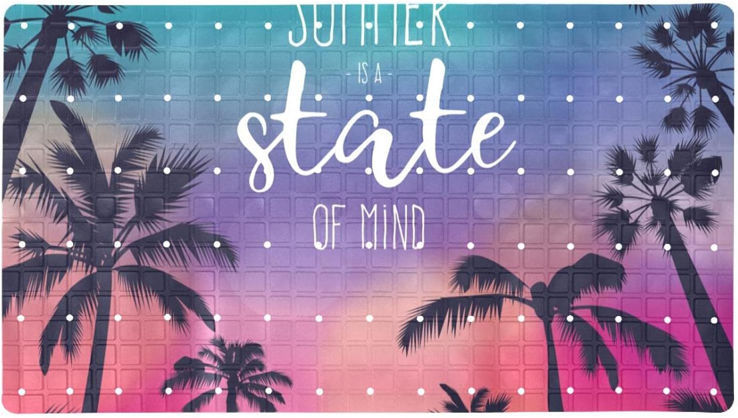 Non Slip Bath Shower Tub Mats with Suction Cups Drain Holes 15.7x27.9 Inch More Safety for Kids & Elderly Palm Summer : Health & Household