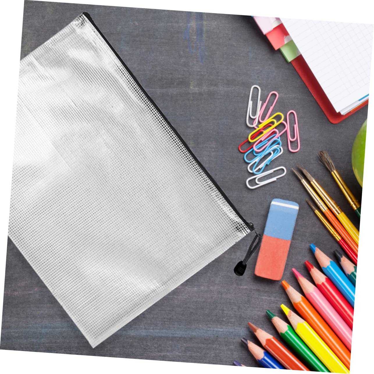 Buste Portadocumenti in Plastica Pvc Nere, 10 Pezzi, Zip