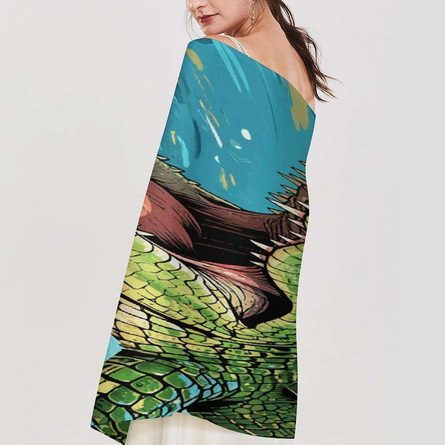 Crocodile in Water Scarf for Women Men Classic Fashion Blanket Scarves Soft Cashmere Feel Scarf Cold Weather Warm Long Shawl Winter Large Scarves Classic Blanket Scarfs Thick