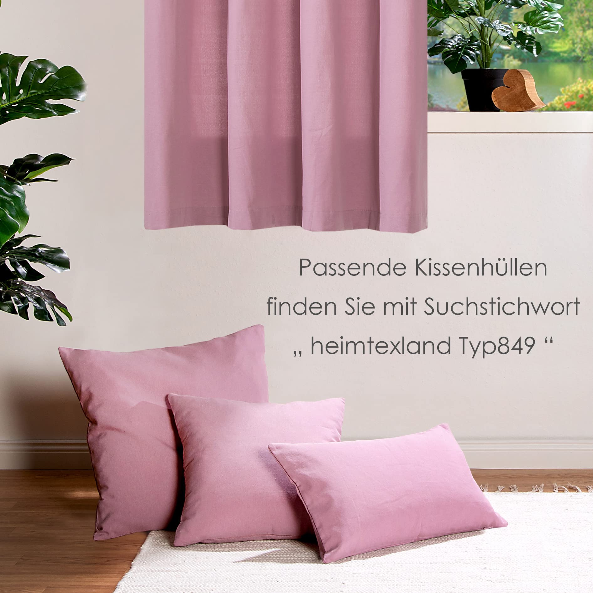 Heimtexland Tenda Happy Con Passanti – Righe Colorate Blu/Arancio/Rosa – 260x140 Cm – Oscurante E Morbida – Accorciabile - 4