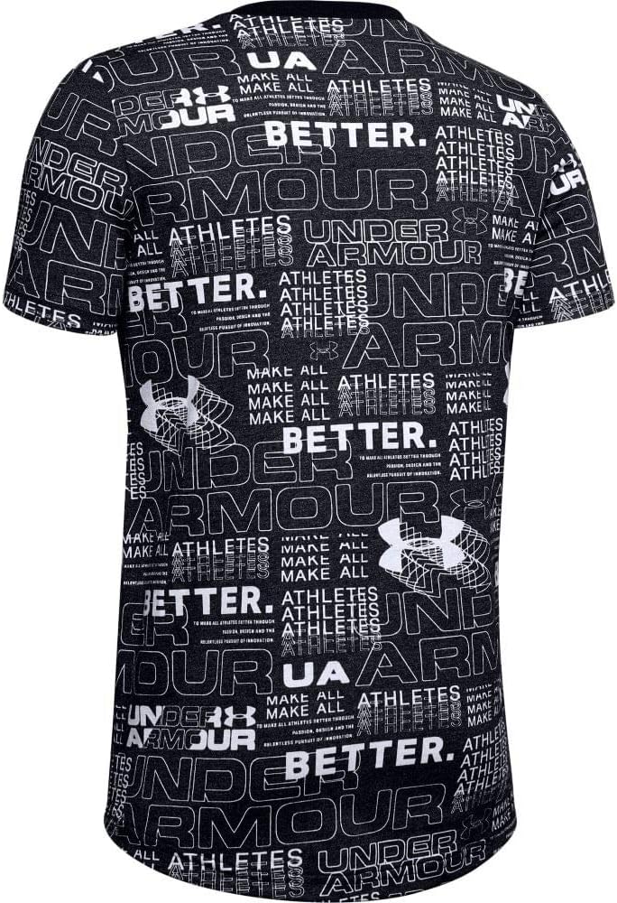 Boys' UA Perpetual Printed T-Shirt (Medium) Black/White