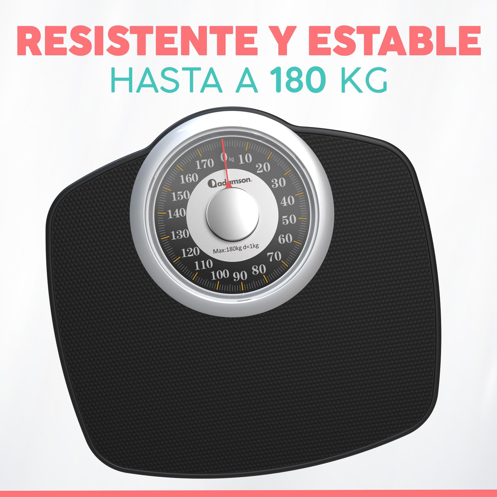 Adamson A25 - Báscula de Baño Analógica - Hasta 160 KG - Números Grandes Y Base Antideslizante - Balanzas Para Baño de Altaprecisión - 20 años de Garantía - Para Casa, Dormitorio- Gold