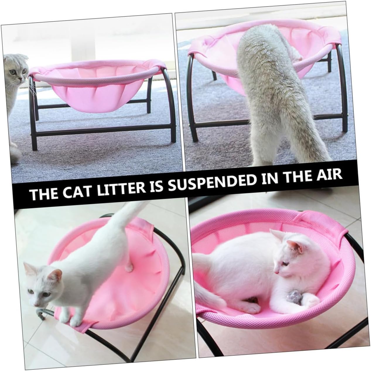 Raised Cat Hammock Bed Stylish Pet Sleeping Bed for Cats Dogs Frame Breathable Design for Use for Home Decor