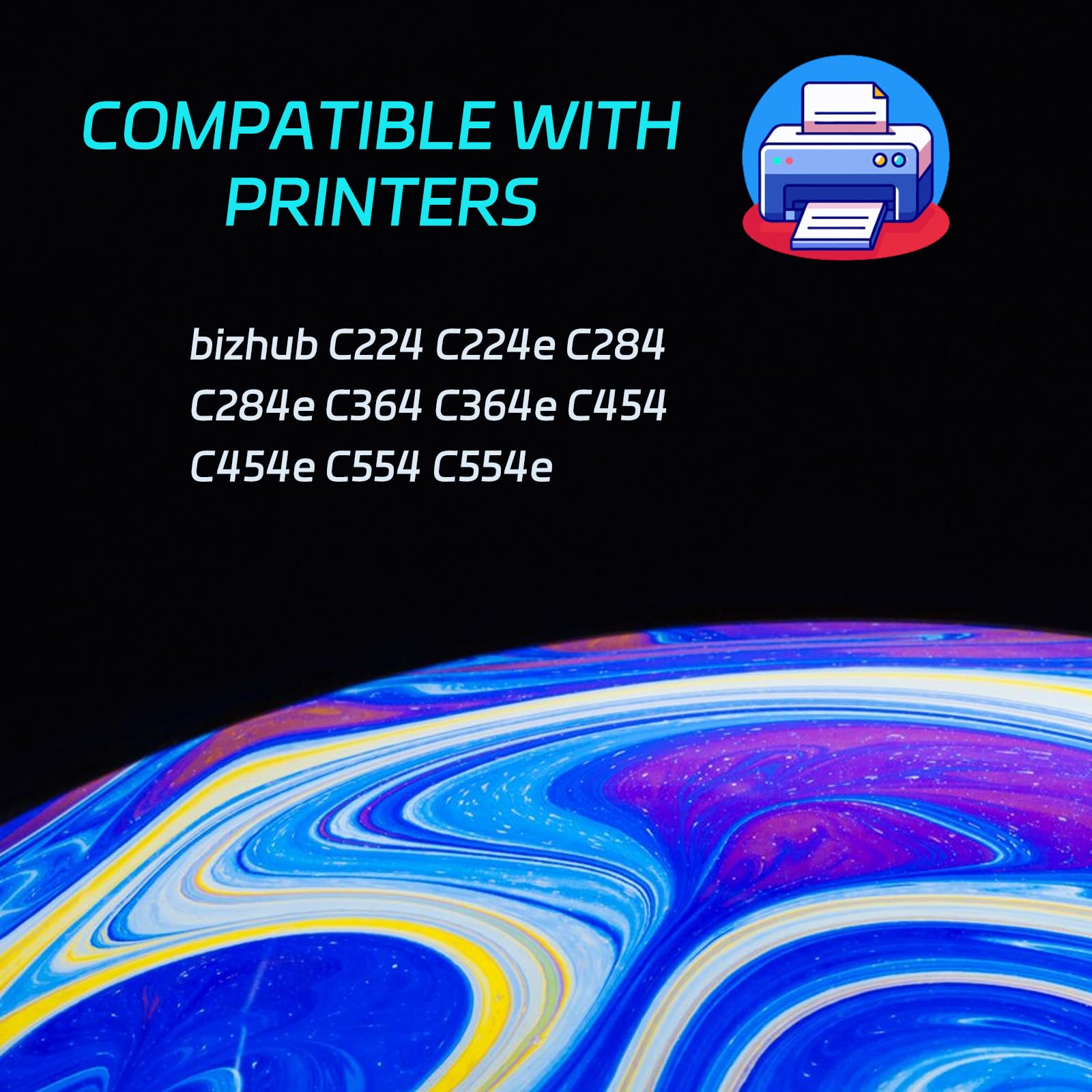 High Yield DV-512 Developer Unit Compatible for Konica Minolta bizhub C224 C224e C284 C284e C364 C364e C454 C454e C554 C554e Printers, Print Clearly (1 Pack Yellow)
