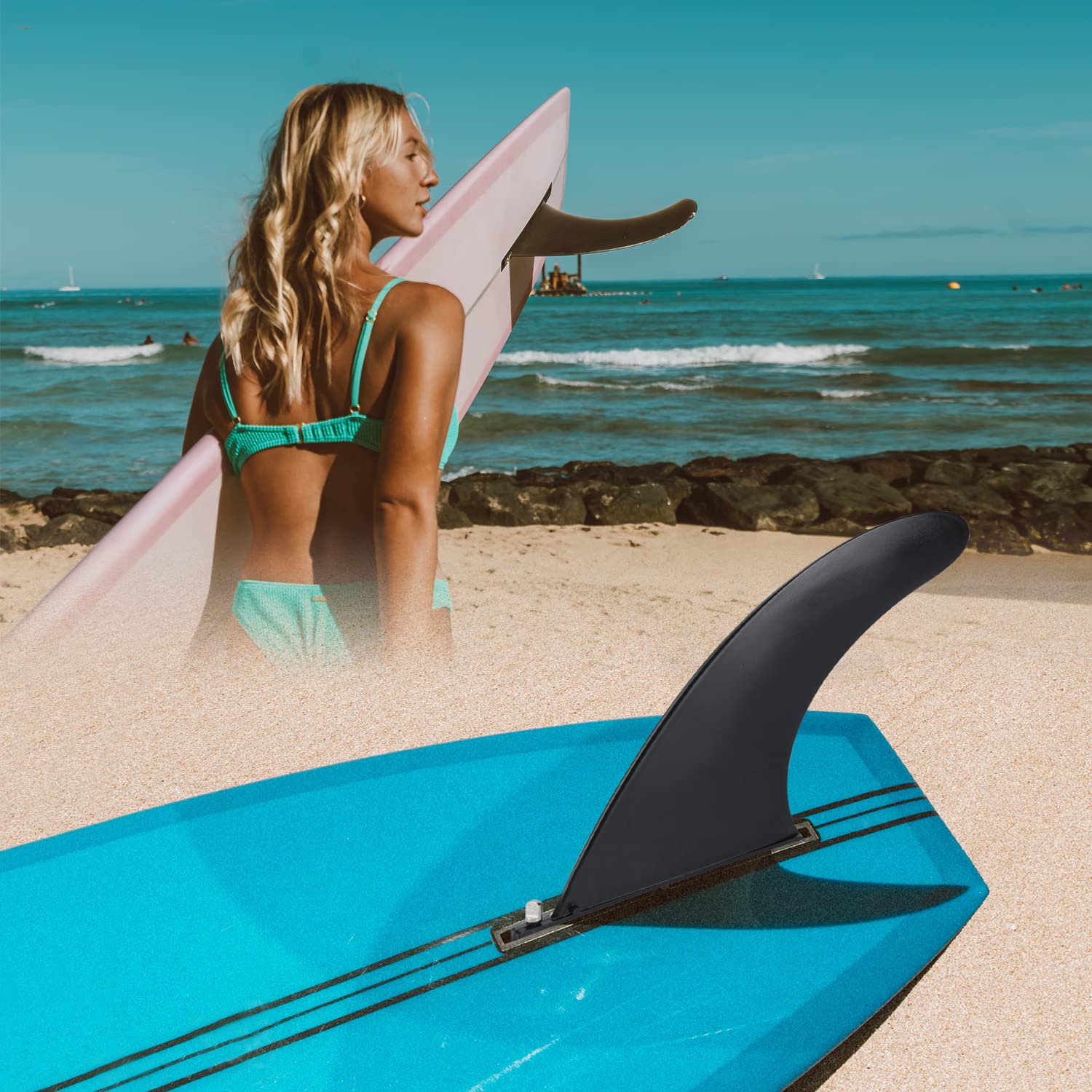 Aletas de Tabla de Surf Desmontables, Quillas Surf Universales de Nylon para Surfboards, Longboard, SUP