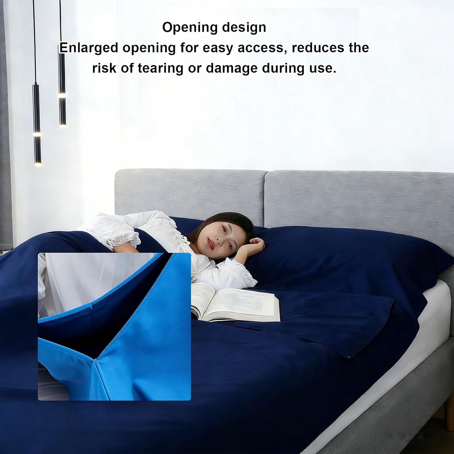 Fockety Sleeping Bag Liner, 70.9x82.7in Reusable Washable Polyester Double Travel Sheets with Storage Bag, 32oz Portable Adult Sleep Sack for Hotel Camping Outdoor Backpacking Hiking