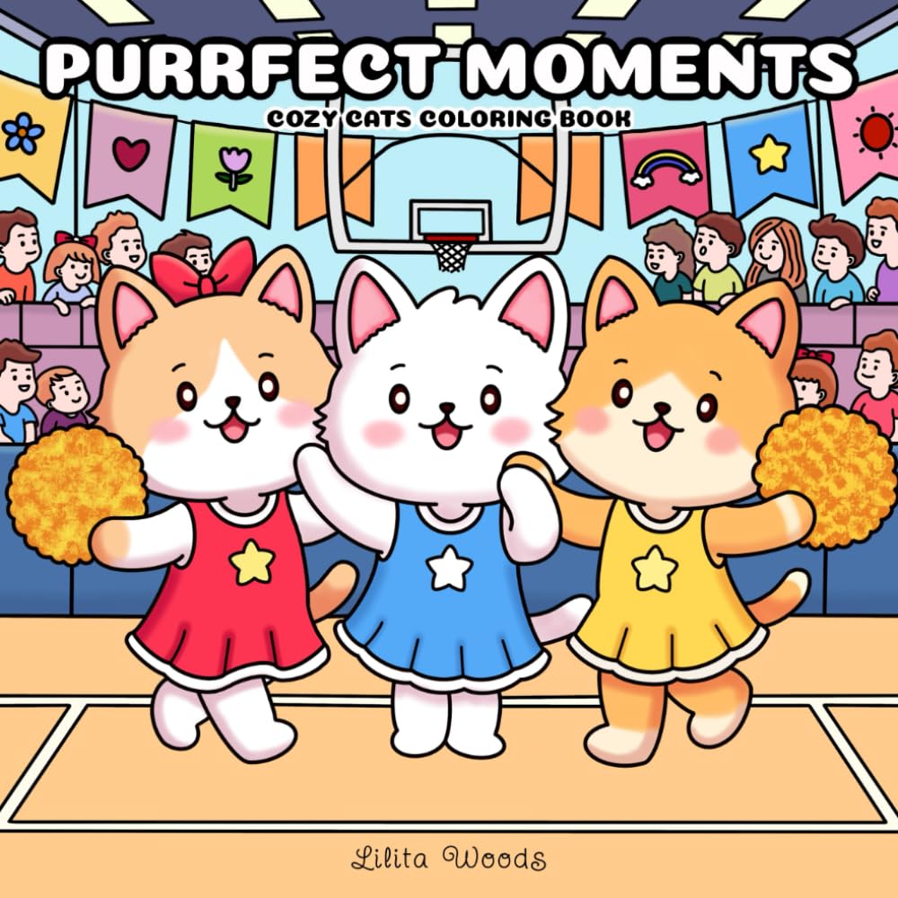 Purrfect Moments: Cozy Cats Coloring Book for Adults and Teens Featuring Cute and Simple Scenes for Relaxation