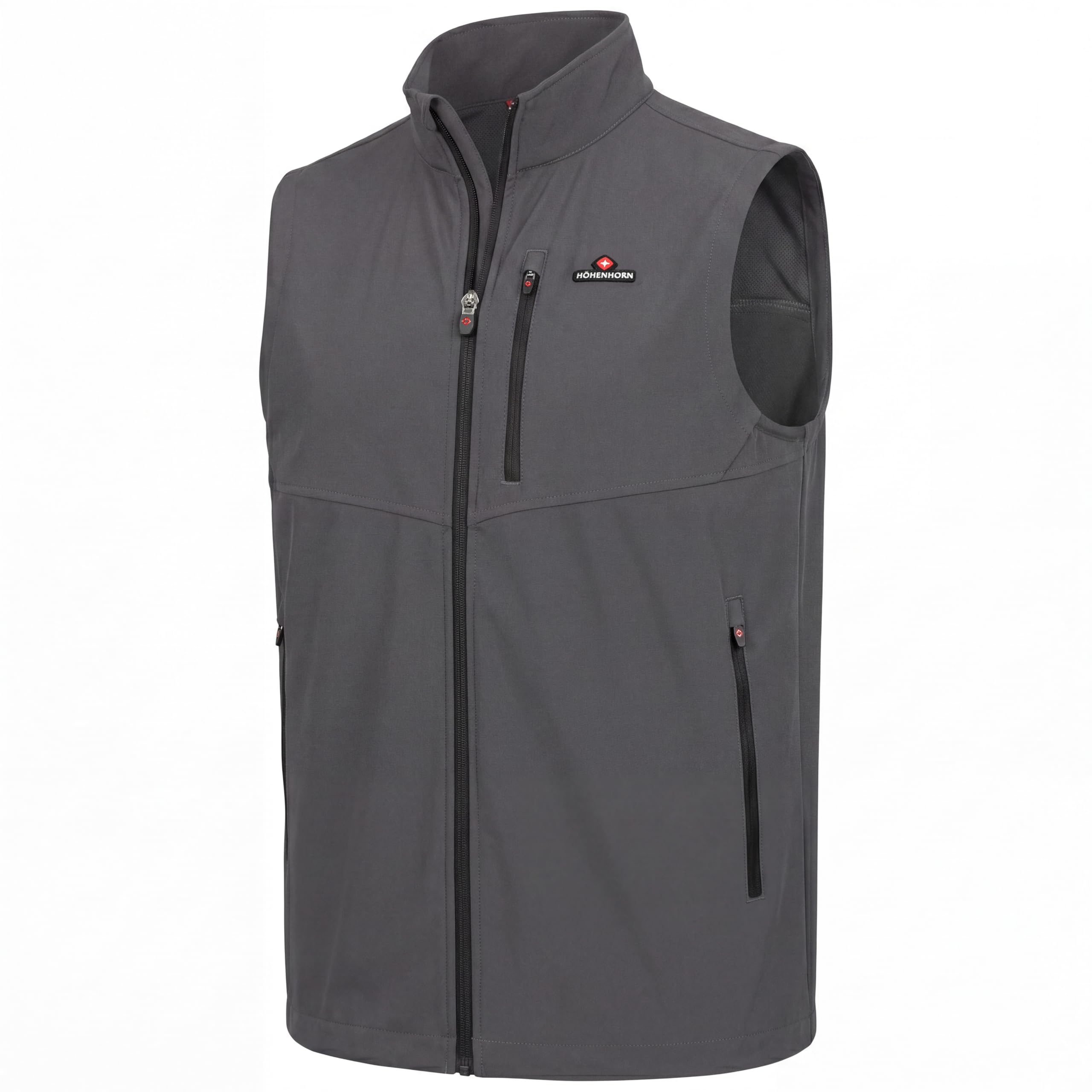 Höhenhorn Men's Gray Allalin Softshell Outdoor Jogging Softshell Vest Jacket, 3XL