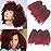 3pcs/pack bob Kinky Curl 8 Inch Afro Kinky Twist Hair Burg color Soft Synthetic Crochet Braiding Hair Extention (1B/BURG)