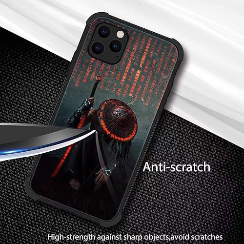 Miniatura 4 de Funda compatible con iPhone 12 Pro Max, funda con patrón Samurai para iPhone 12 Pro Max, funda para niños y hombres, funda antiarañazos a prueba de