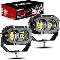 Vista 11 de MAYELLO - Barras de luz LED cuadradas de 4 pulgadas - 60W de haz blanco para caminos fuera de carretera y luces antiniebla - 6500K 10000LM IP68