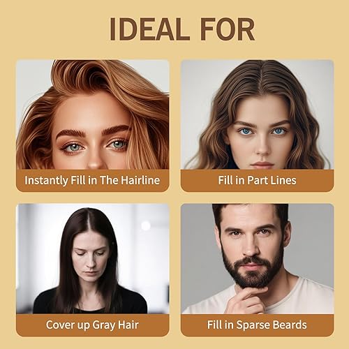 Miniatura 58 de gowwim Polvo de línea capilar (marrón oscuro) Tinte de raíz de cabello, color instantáneo, cubierta de sombra de cabello gris, retoque de cabello
